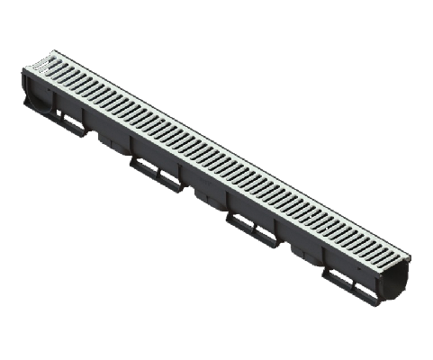 Лоток водоотводный пластиковый S'park 1 cо стальной решеткой кл. А15 (комплект), рис. 1