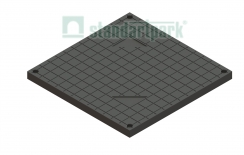 Крышка PolyMax Basic пластиковая черная к дождеприемнику-пескоуловителю 400х400, рис. 1