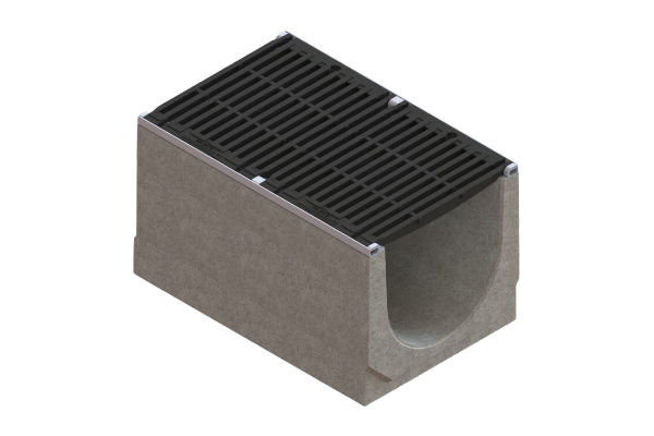 Лотки водоотводные бетонные BetoMax с решёткой щелевой чугунной DN500 каскадные h460-780 кл. С250 (комплект), рис. 1