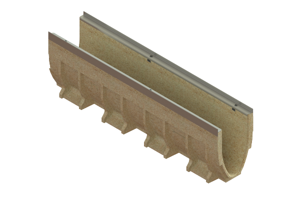 Лотки водоотводные полимербетонные CompoMax Drive DN150 каскадом h210-320 под решетки кл.С, рис. 1