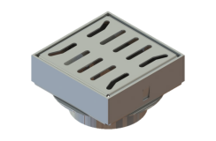 Трап водоотводной 150х150 из оцинкованной стали с отводом, рис. 1
