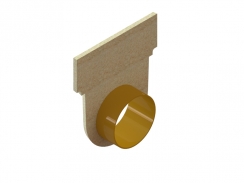 Заглушка торцевая с отводом полимербетонная для лотка 72071, рис. 1