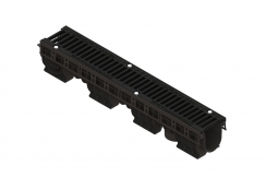 Лоток водоотводный PolyMax Drive пластиковый с решеткой щелевой чугунной ВЧ кл.С (комплект) 0800033-М, рис. 1