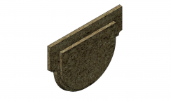 Заглушка торцевая полимербетонная для лотка водоотводного полимербетонного 6751-4D, рис. 1