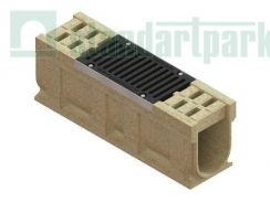 Блок монолитный водоотводный CompoMax полимербетонный ревизионный с решёткой щелевой чугунной ВЧ DN200 h36 кл.Е (комплект) 0759457, рис. 1