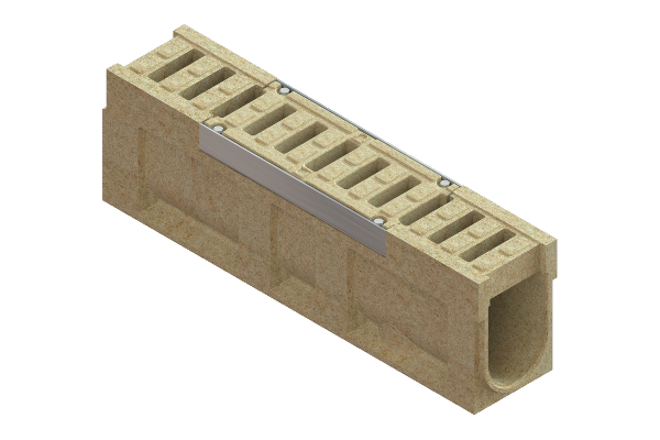 Блок монолитный водоотводный CompoMax ревизионный к ПУ с решеткой полимербетонной DN150 h31 кл.С (комплект), рис. 1