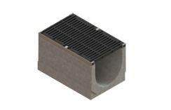 Лотки водоотводные бетонные BetoMax с решёткой щелевой чугунной DN500 с внутренним уклоном h465-780 кл. E600 (комплект), рис. 1