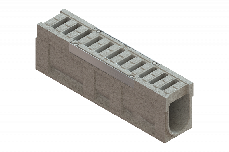 Блок монолитный водоотводный CompoMax ревизионный с решеткой полимербетонной DN150 h31 кл.D (комплект), рис. 2