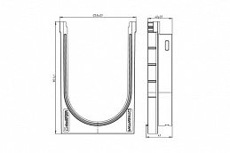 Переходник PolyMax пластиковый для лотков водоотводных пластиковых 8040-М/8080-М, рис. 2